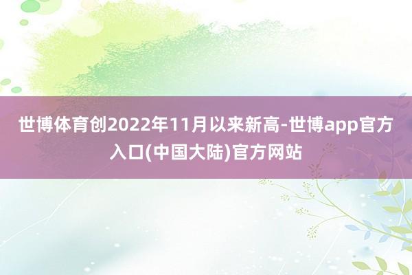 世博体育创2022年11月以来新高-世博app官方入口(中国大陆)官方网站