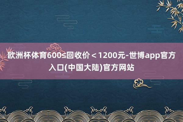 欧洲杯体育600≤回收价＜1200元-世博app官方入口(中国大陆)官方网站
